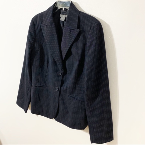 Ann Taylor Factory Fully Lined Striped Lightweight Wool Blend Blazer Career 🟦 - Picture 2 of 13